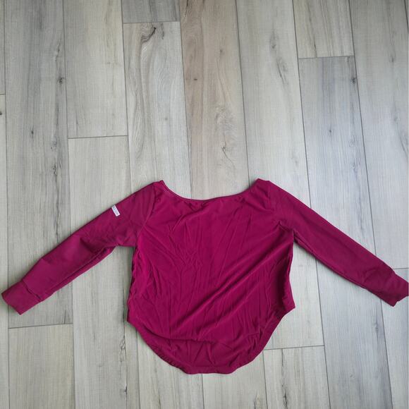 Gymshark Nikki Blackketter Wine Long Sleeve Mesh Back Crop Top Women Sz M - Picture 2 of 9